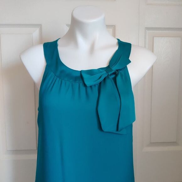 Teal bow shift dress - Picture 2 of 10